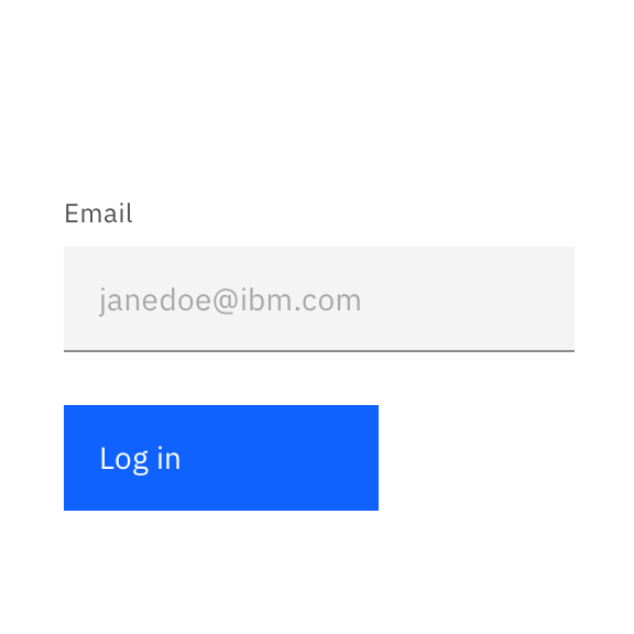 Good example: Email label immediately above input field followed by button labeled Log in