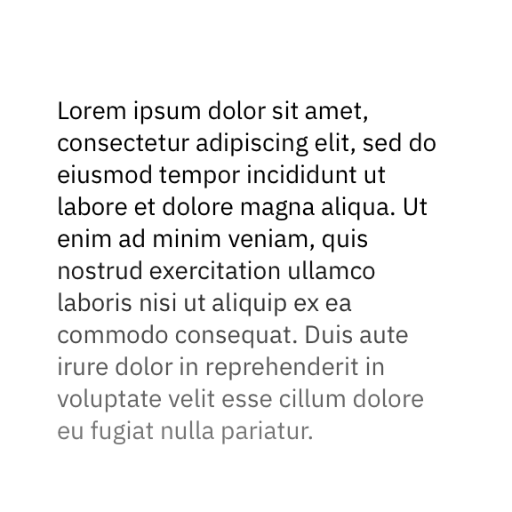 Good example: body of text fades from black to grey with sufficient contrast on white background